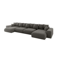 WOHNLANDSCHAFT mit Schlaffunktion ESKAR-U2-464x176x72cm Grau - Taupe/Grau, Holzwerkstoff/Kunststoff (176/72/464cm) - ALTDECOR