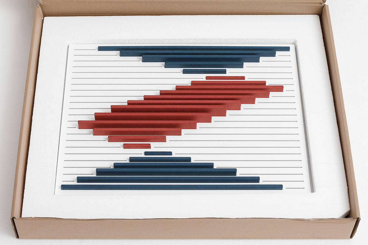 HOLZBILD Rot 47/60 cm - Rot/Weiß, Holz (4.25/60cm) - KUNSTLOFT