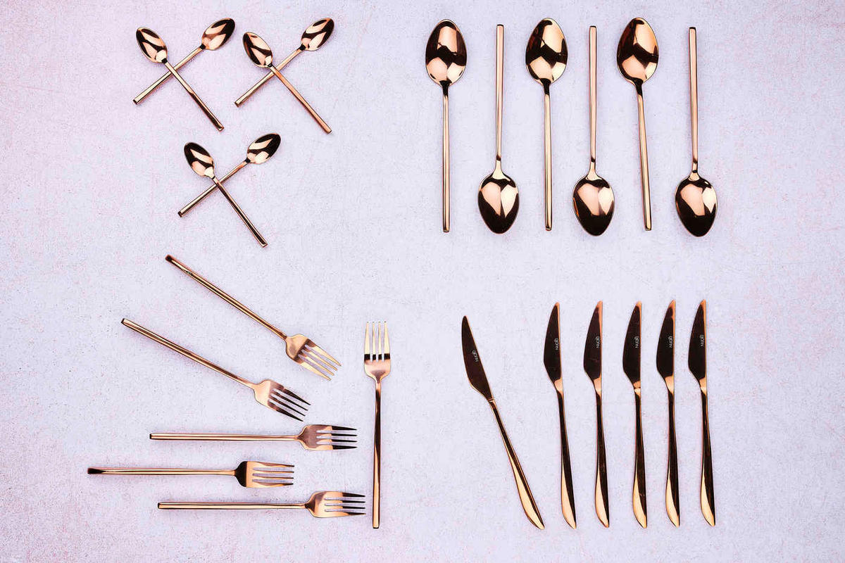 BESTECKSET 24-teilig Olaf - Kupfer - Kupferfarben, Metall - Björn