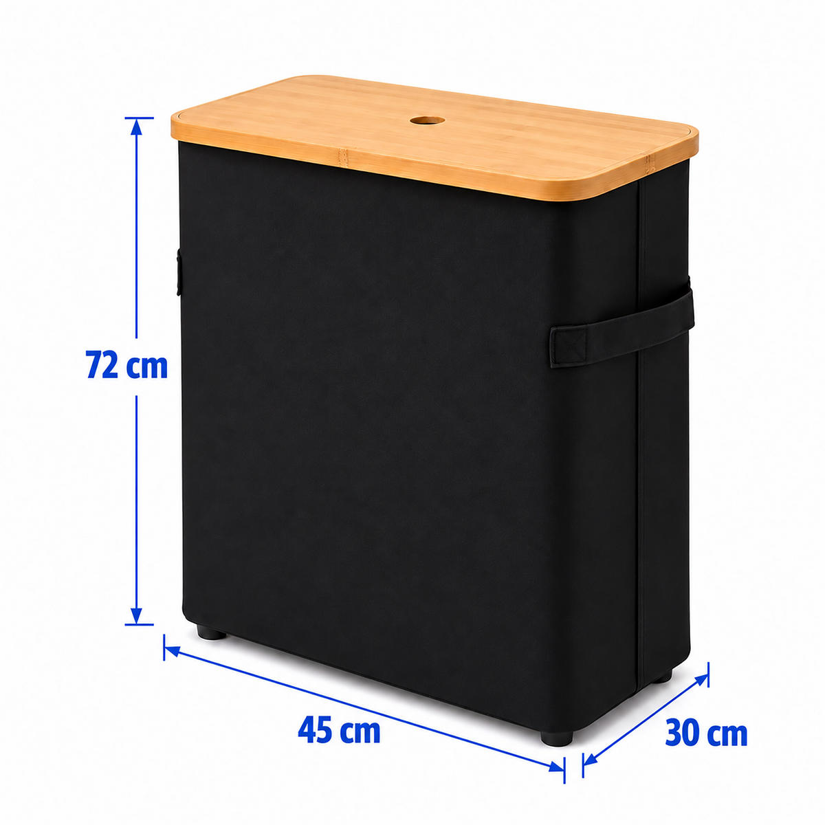 TOILETTENPAPIERBOX Schwarz Bambus 24 Rollen - Schwarz, Holz/Kunststoff (45/72/30cm) - Relaxdays