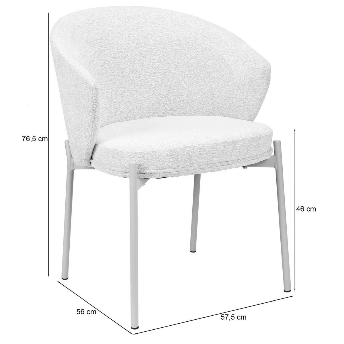 POLSTERSTUHL Atisly Hellgrau - Hellgrau/Schwarz, Textil/Metall (57.5/76.5/56cm) - Selsey