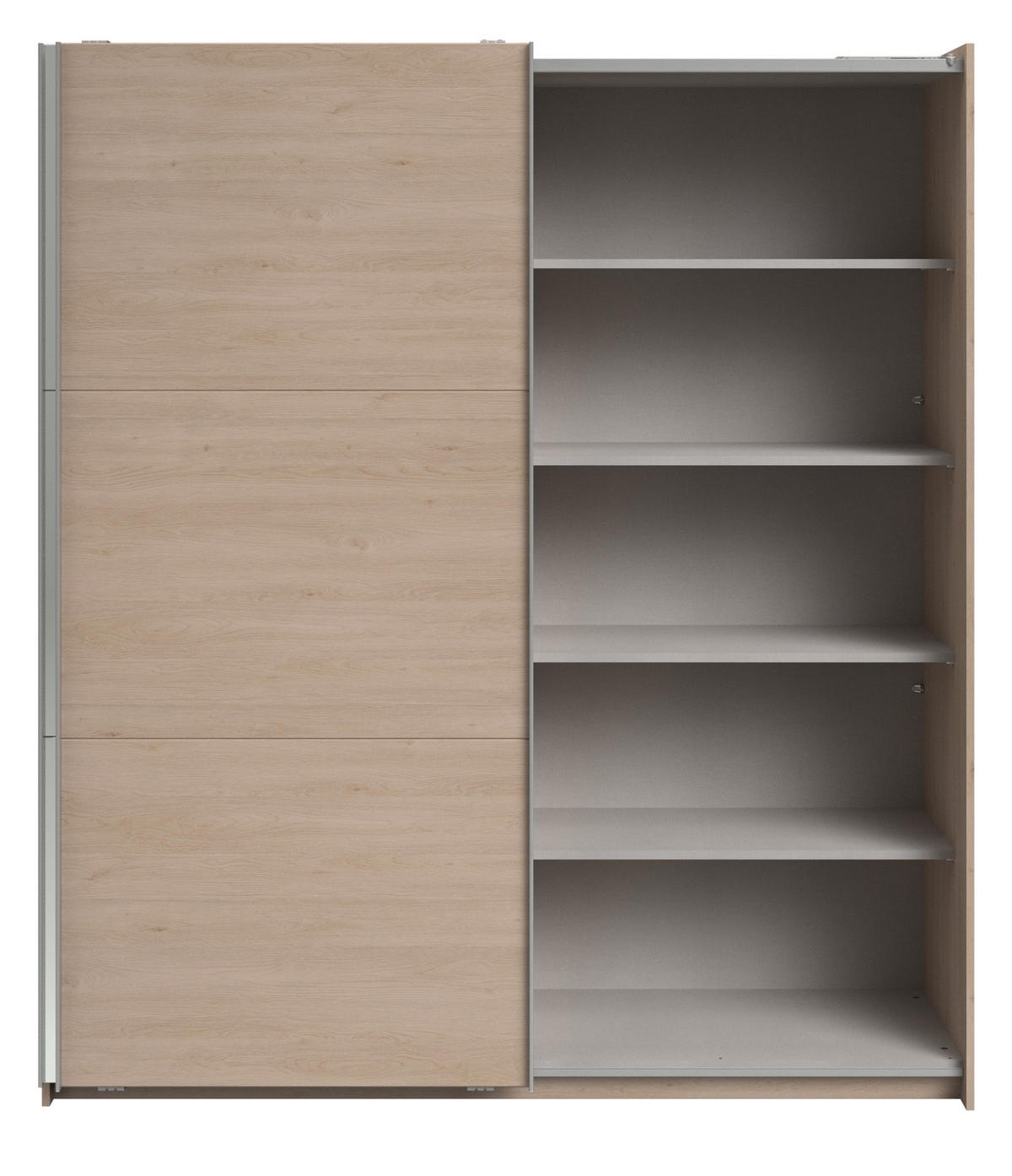 KLEIDERSCHRANK Eiche Jackson 178 cm, Schwebetürenschrank 2-türig mit Spiegel und Soft-Close - Eichefarben, Glas/Holzwerkstoff (178/203/59cm) - Parisot Meuble