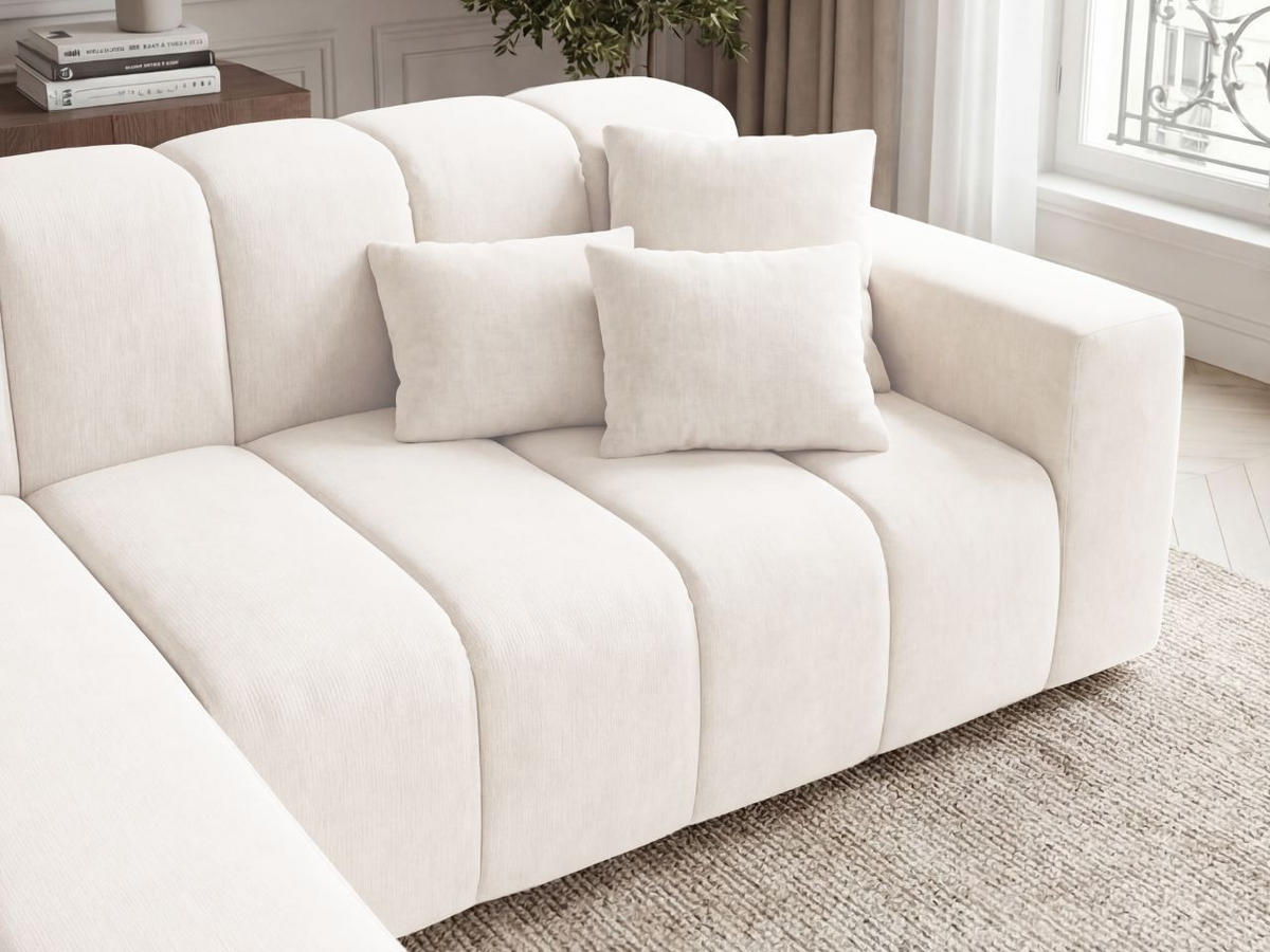 ECKSOFA Nork Creme Links - Creme, Holz/Textil (180/265cm) - Graingold