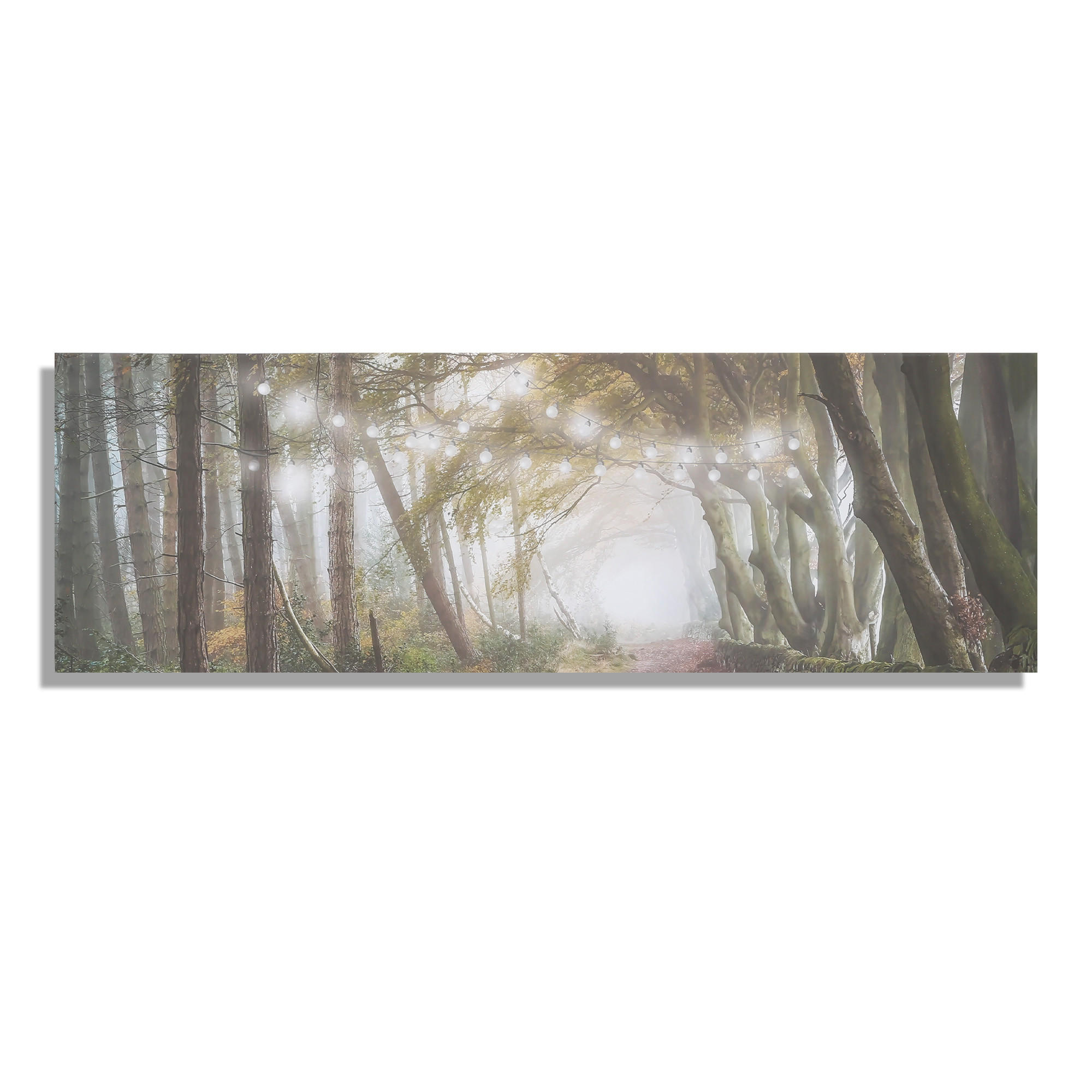 LEINWANDBILD - Waldspaziergang - 30x90cm - Braun, Holzwerkstoff (90/1cm) - Art for the Home