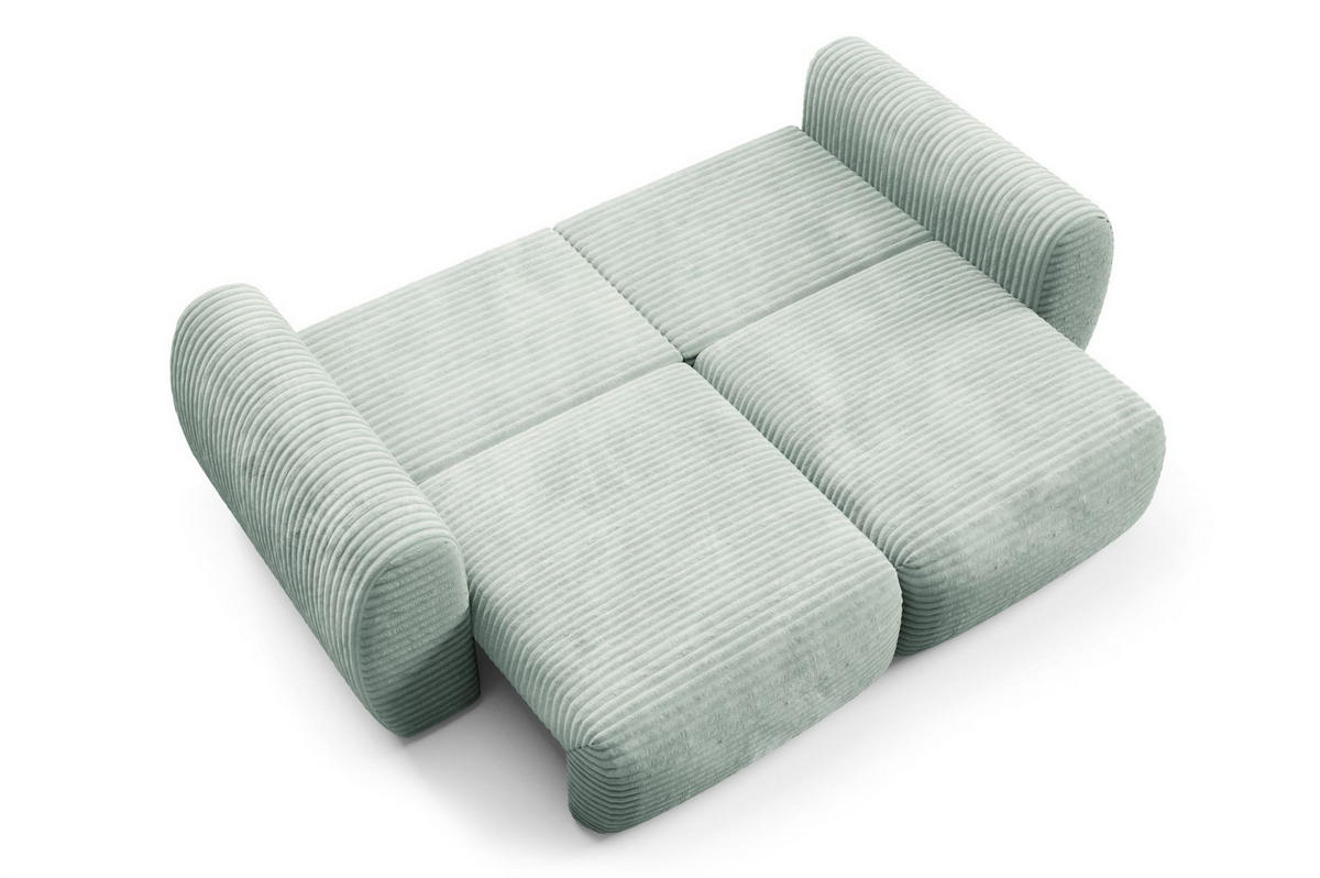 SCHLAFSOFA Simone - Salbeigrün, Holzwerkstoff/Textil (266/95/110cm) - Fun Möbel