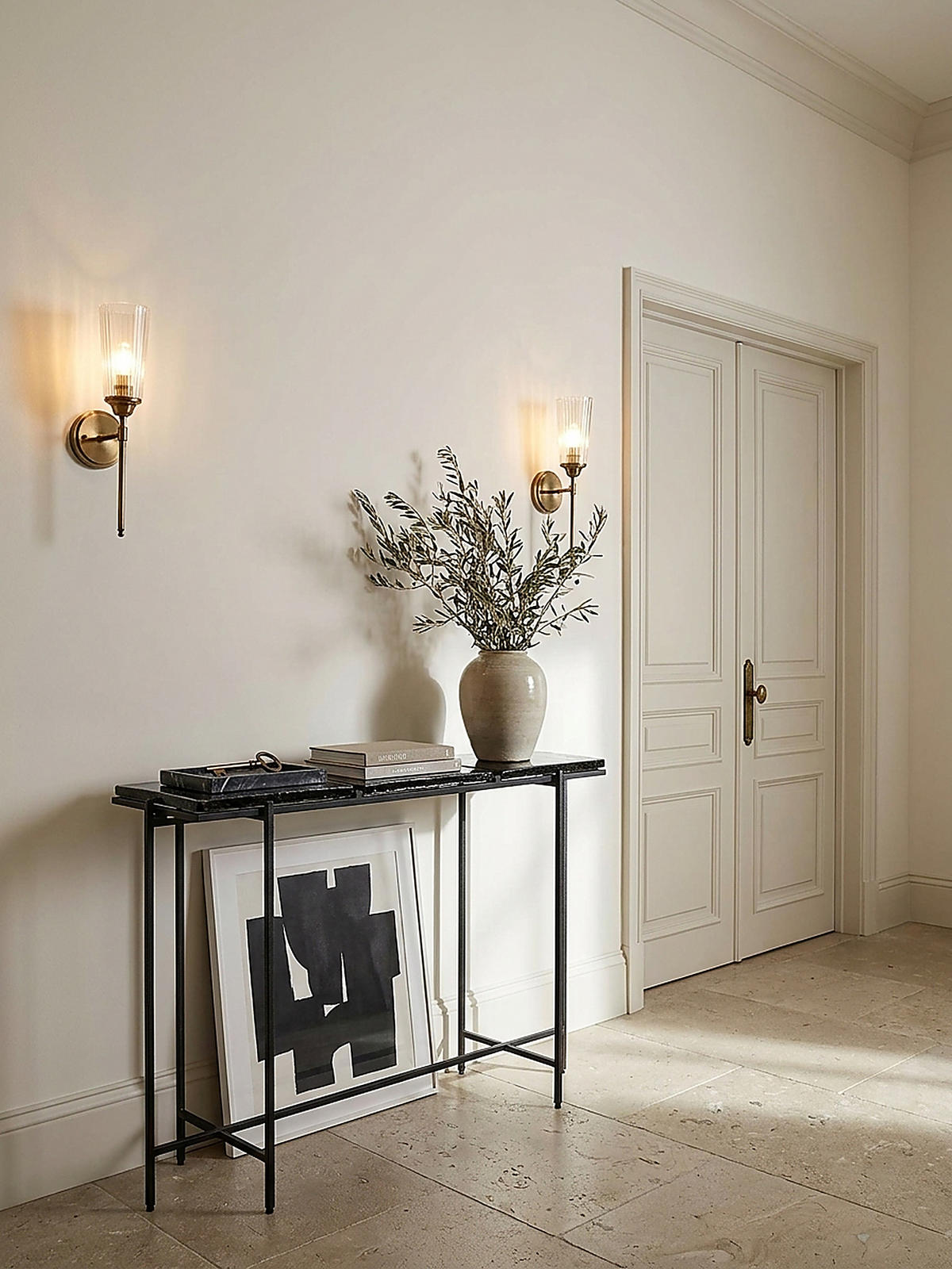 KONSOLENTISCH – Schwarz/Glas, 90x29x85 cm, Metallgestell, mit abnehmbaren Tischplatten - Schwarz, Glas/Metall (29/90/85cm) - KADIMA DESIGN