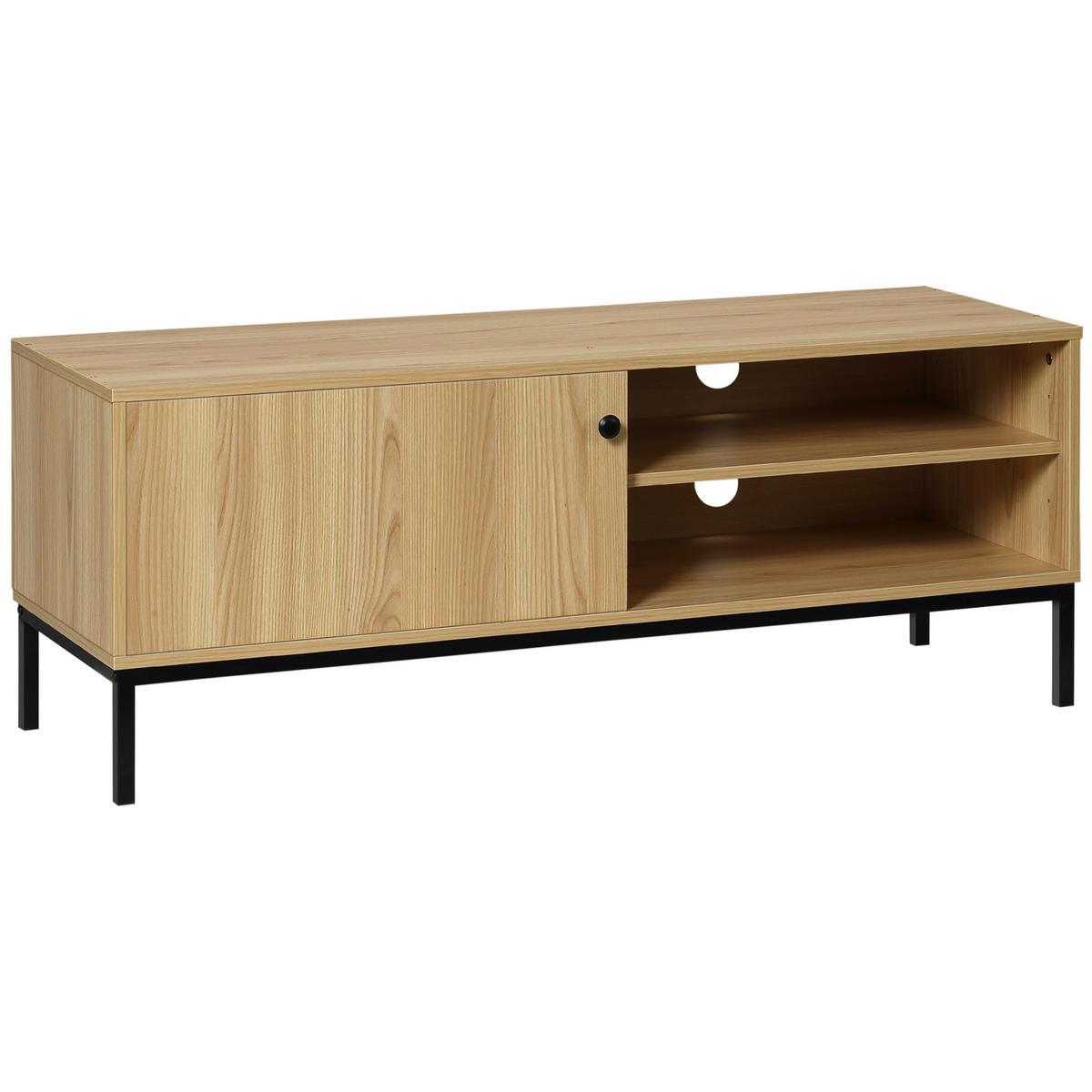 LOWBOARD DE-16085 120/39,5/46 cm Holzoptik/Schwarz - Naturfarben, Holzwerkstoff (120/46/39.5cm) - ComfortXL