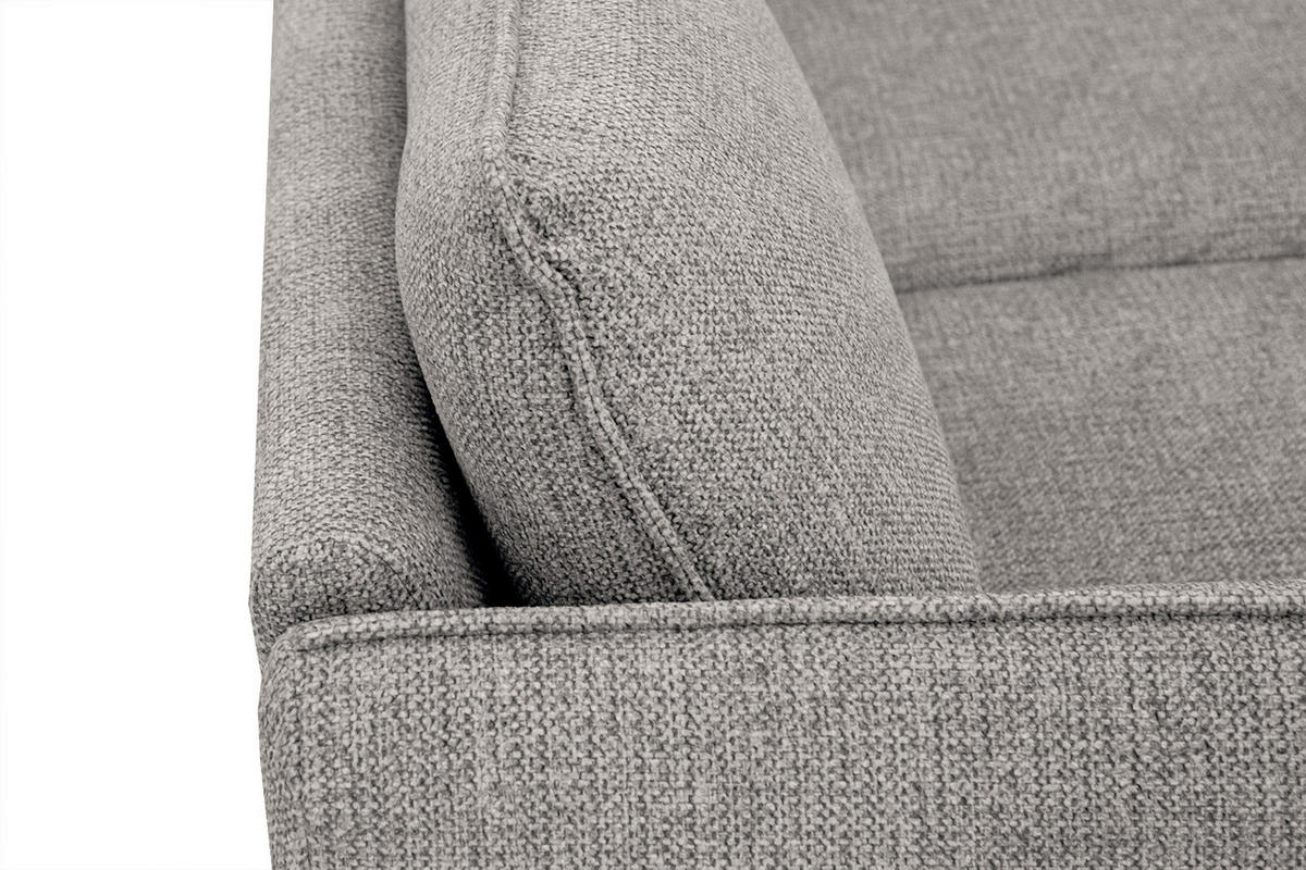 ECKSOFA HOSTEN 4-Sitzer, platinfarben - Platinfarben/Schwarz, Holzwerkstoff/Textil (269/158cm) - Courtois Laville