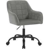 DREHSTUHL drehbar, Bürostuhl ergonomisch, Samt, Dunkelgrau - Dunkelgrau/Schwarz, Kunststoff/Textil (58/77/61cm) - Woltu