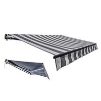 GELENKARMMARKISE Phila 495x300cm Elektrisch mit LED Grau-Weiß Balkonmarkise - Grau, Kunststoff (300/20/495cm) - DELUKE