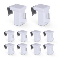 KLEMMTRÄGER für Vitragestangen 20er Pack - Weiß, Kunststoff (2/4/4cm) - Bestlivings