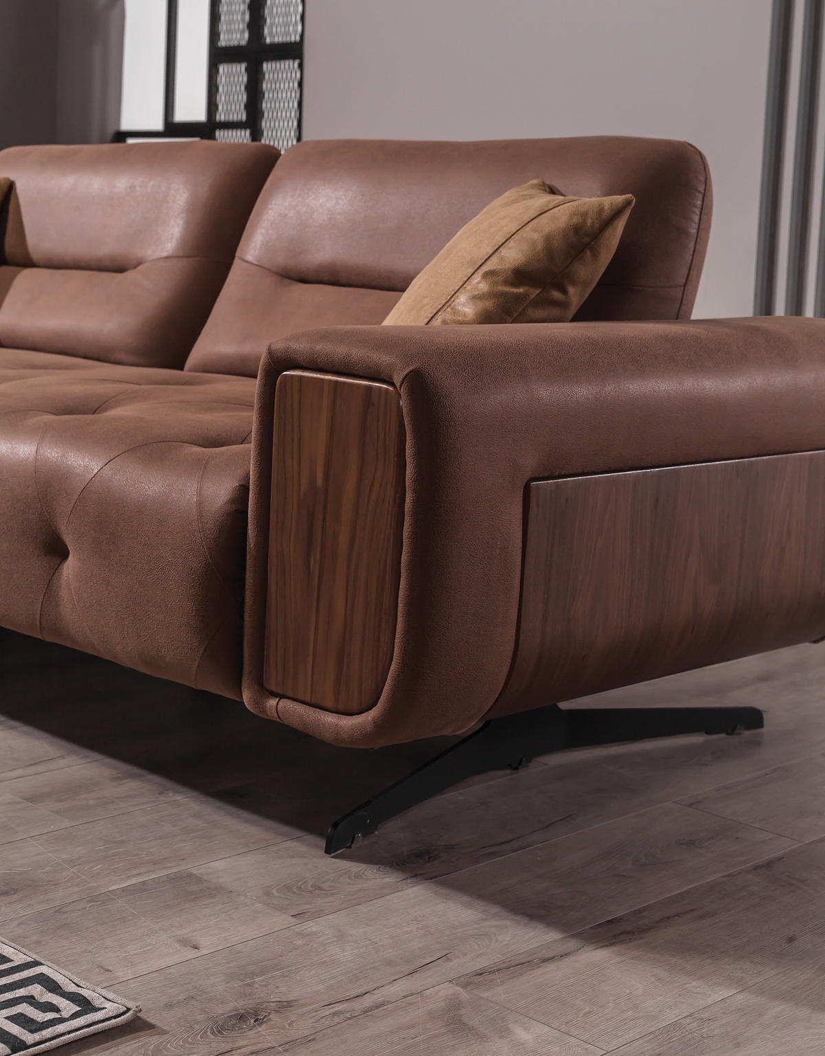SOFA Hamilton 2-Sitzer BRAUN - Braun, Textil/Metall (200/82/100cm)