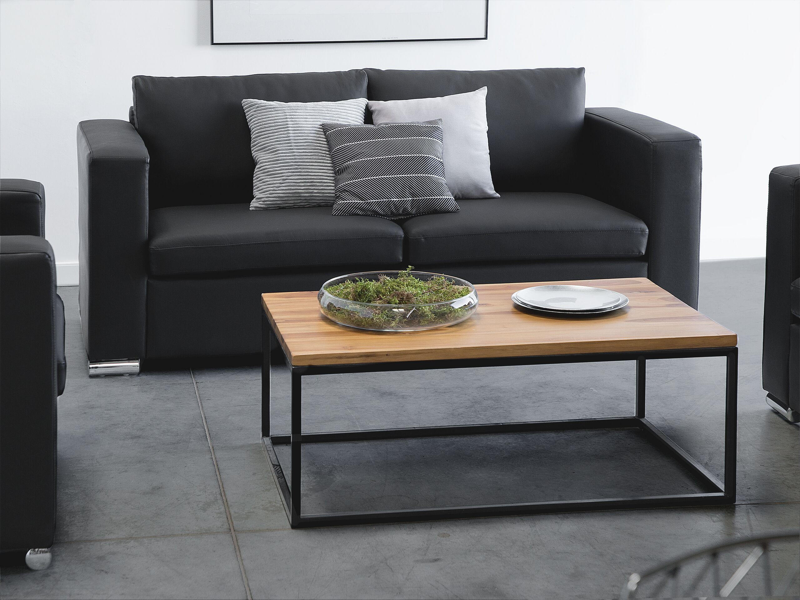 3-SITZER-SOFA Echtleder Schwarz Helsinki - Schwarz, Leder/Fell (186/72/76cm) - Beliani