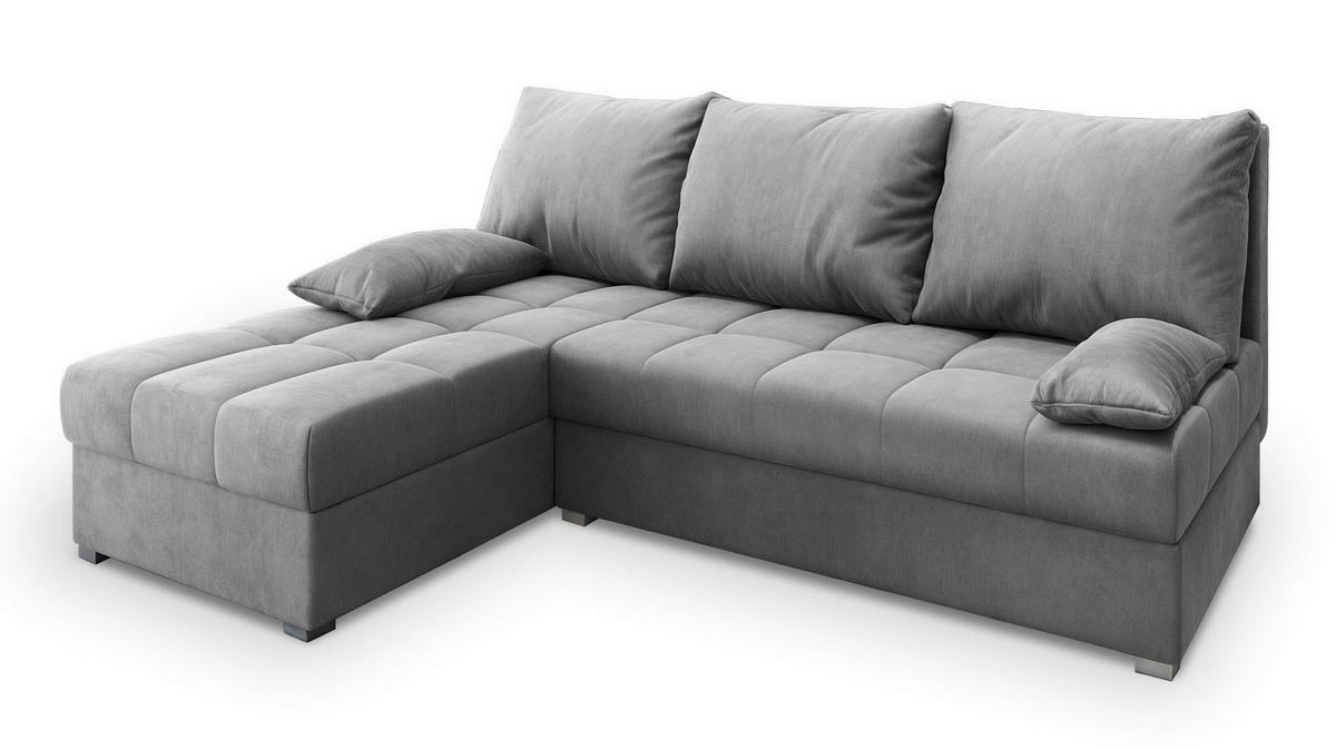 ROHOVÁ SEDAČKA RITA světle šedá - šedá/světle šedá, dřevo/textil (200/140cm) - MASSENO