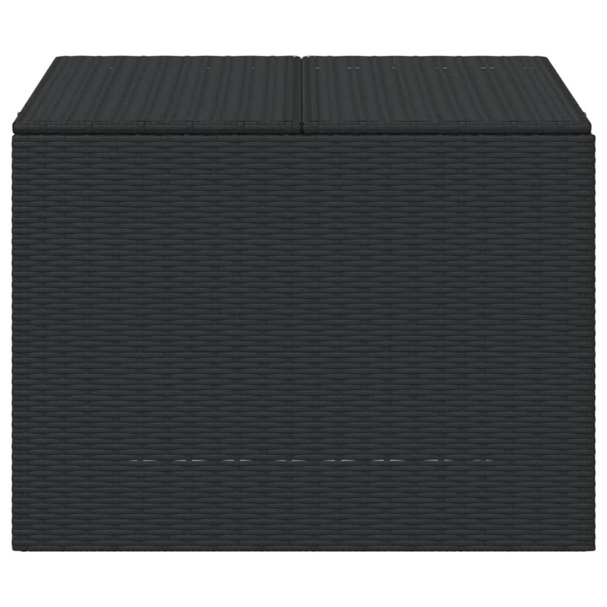 GARTENTRUHE Schwarz 291L Poly Rattan - Schwarz, Kunststoff (80/132/75cm) - furnicato