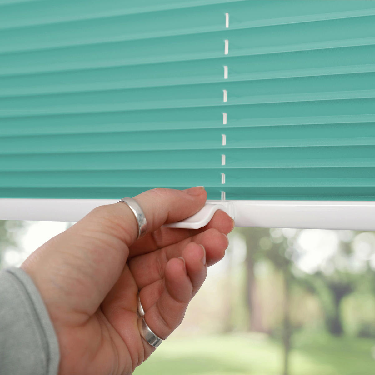 PLISSEE Thermo Basic 75 x 210cm Klemmfix ohne Bohren - Türkis, Textil (75/210/210cm) - Deco-Raum