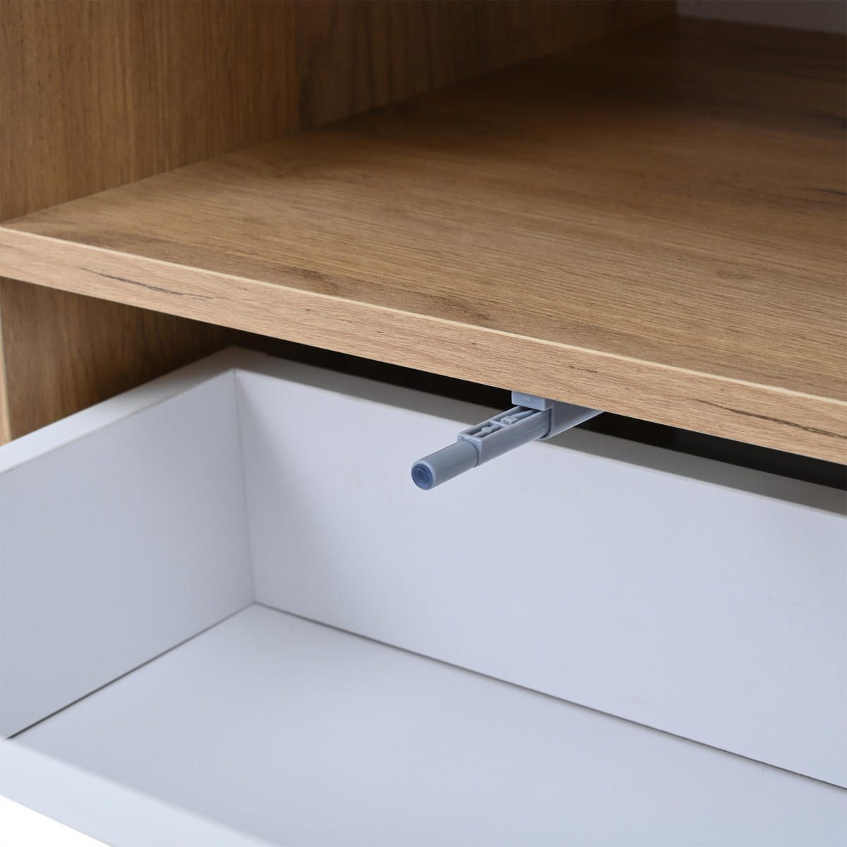 TV-LOWBOARD 180x40x46 cm Weiß Holz LED 2 Schränke 2 Schubladen - Weiß, Holzwerkstoff (40/46/180cm) - FLIEKS