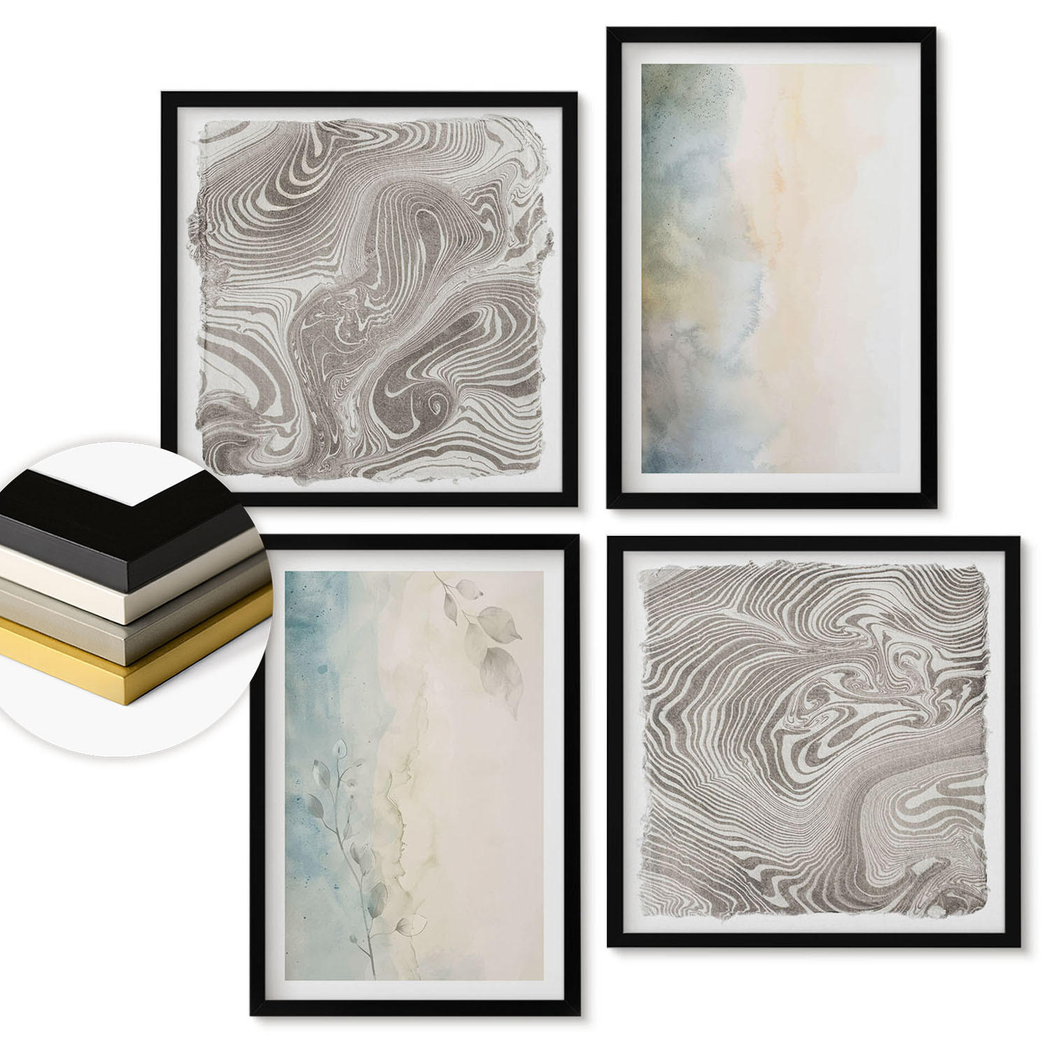 ArtPrintCave Wandbilder Schwarz 50x50 cm