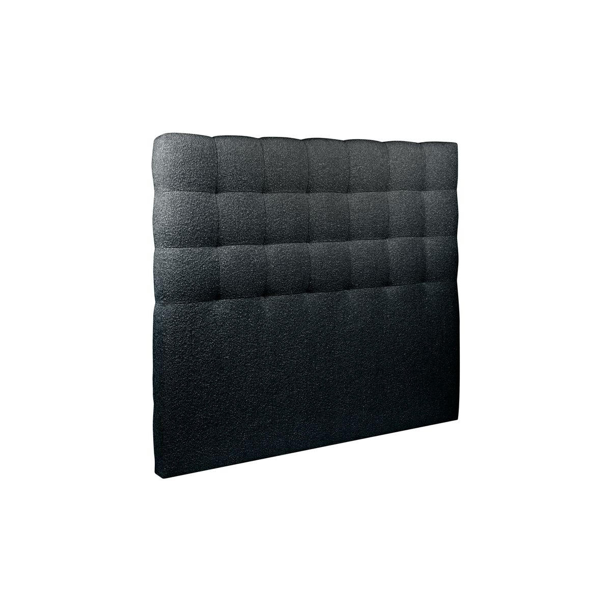 KOPFTEIL gepolstert - Gesteppt – schwarzer Bouclé-Stoff - 200 cm - Beige/Schwarz, Karton/Holz (200/120/10cm) - Sommeil de Plomb