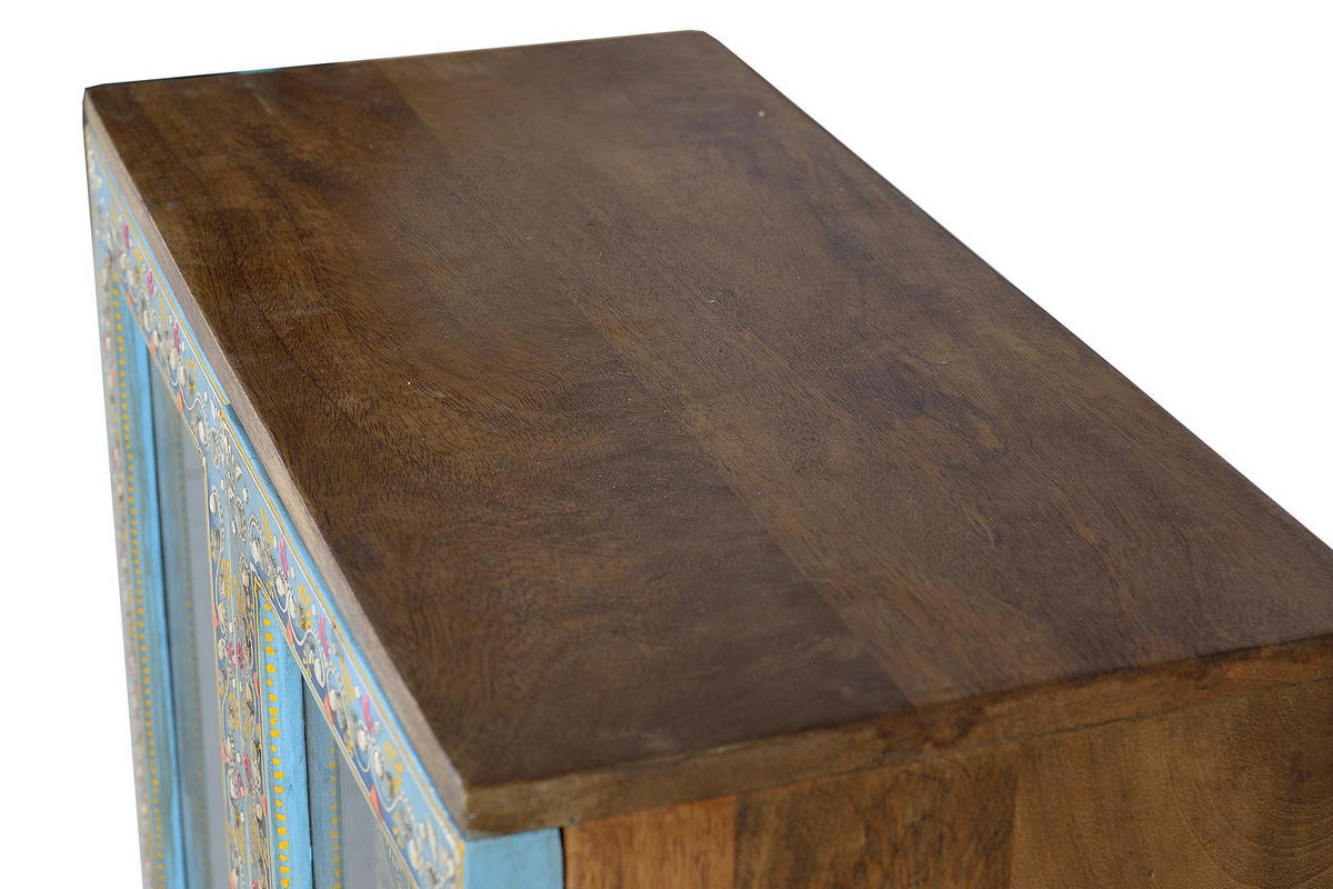 KOMMODE aus natürlichem und mehrfarbigem Mangoholz - Pastellblau, Holz (60/62/30cm) - Giner y Colomer