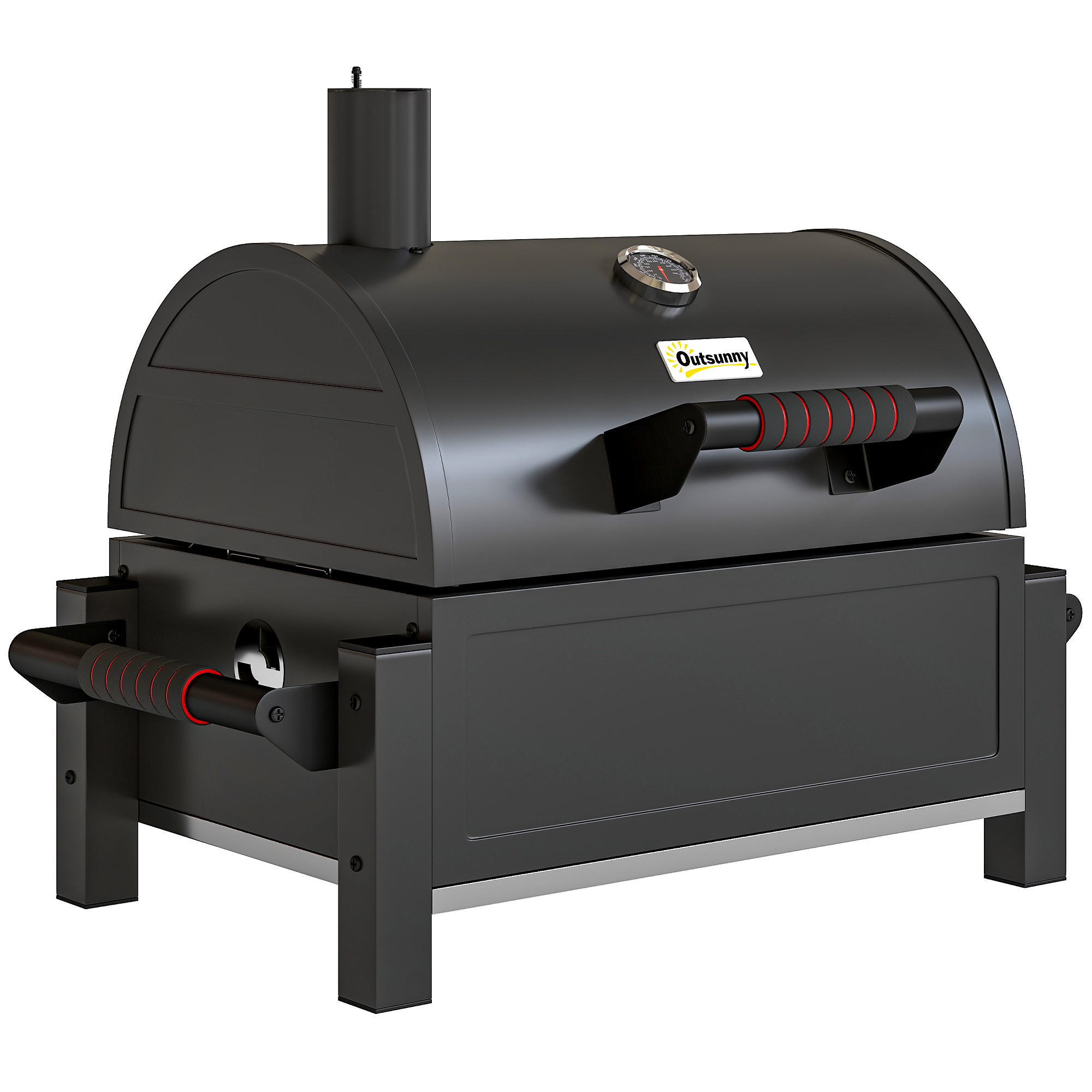 HOLZKOHLEGRILL - Schwarz, Metall (53/55/67cm) - Outsunny