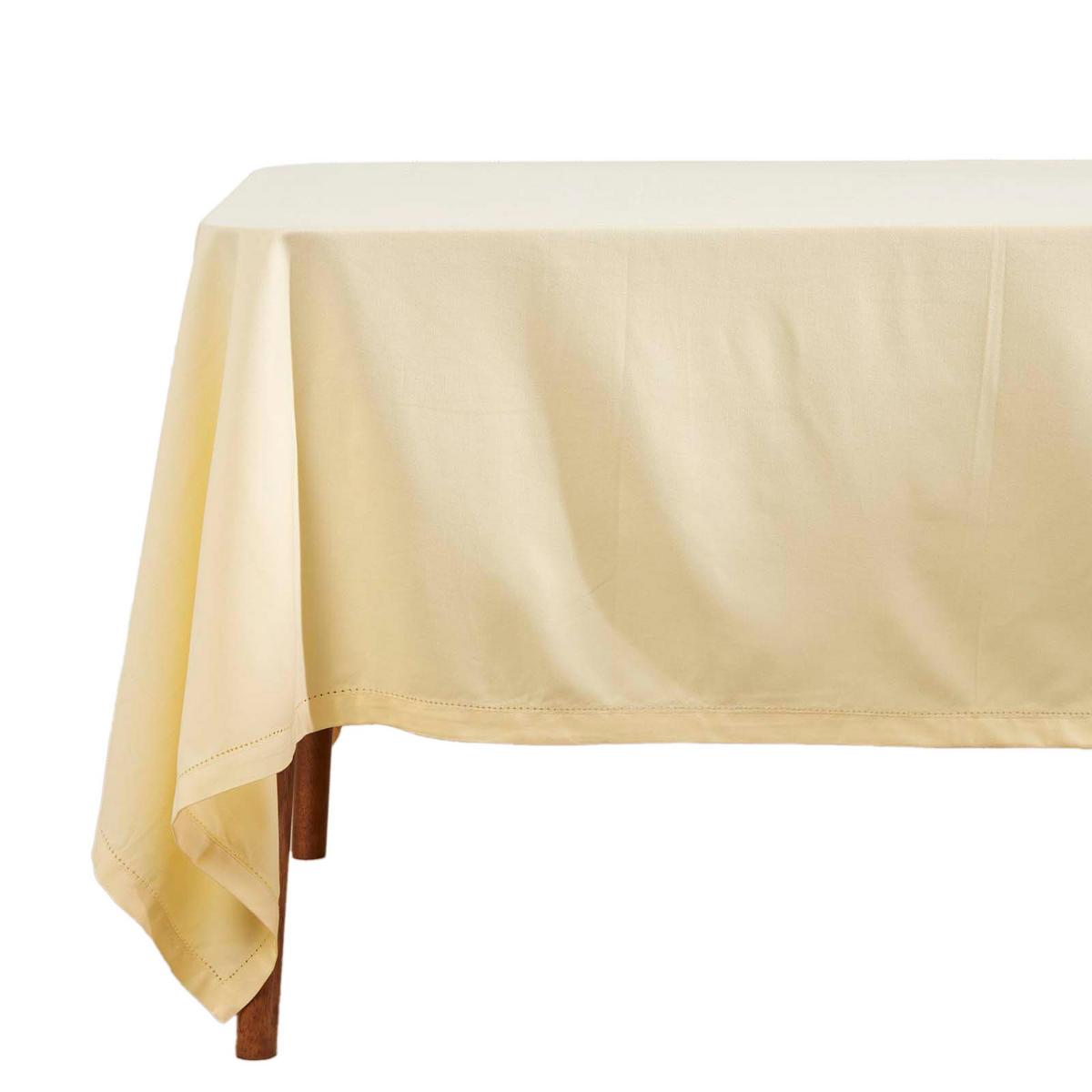 TISCHDECKE creme 137/137 cm, 100% Baumwolle - Creme, Textil (137/137cm) - Homescapes