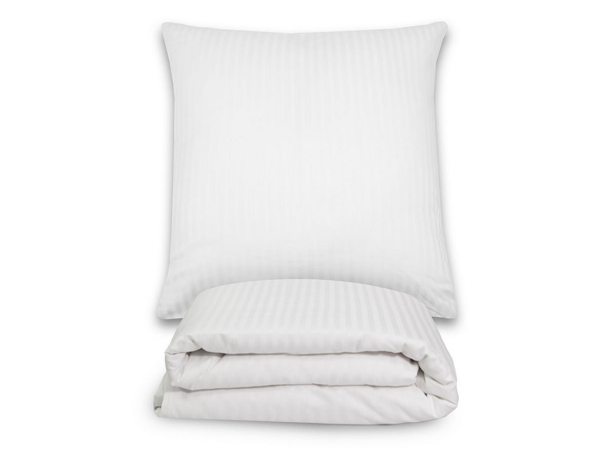 BETTWÄSCHE, 80x80 cm + 140x200 cm, 80% Polyester, 20% Polyamid, Weiß - Weiß, Textil (140/200cm) - Zollner