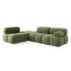 ECKSOFA Links Chenille Stoff Grün - Schwarz/Grau, Kunststoff/Textil (190/285cm) - Makamii