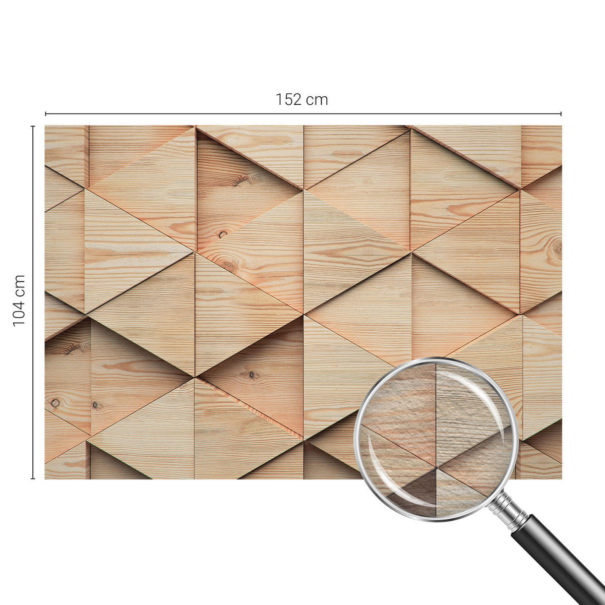 FOTOTAPETE 152x104 cm - Holzmosaik - Beige, Textil (152/104cm) - Wallfluent