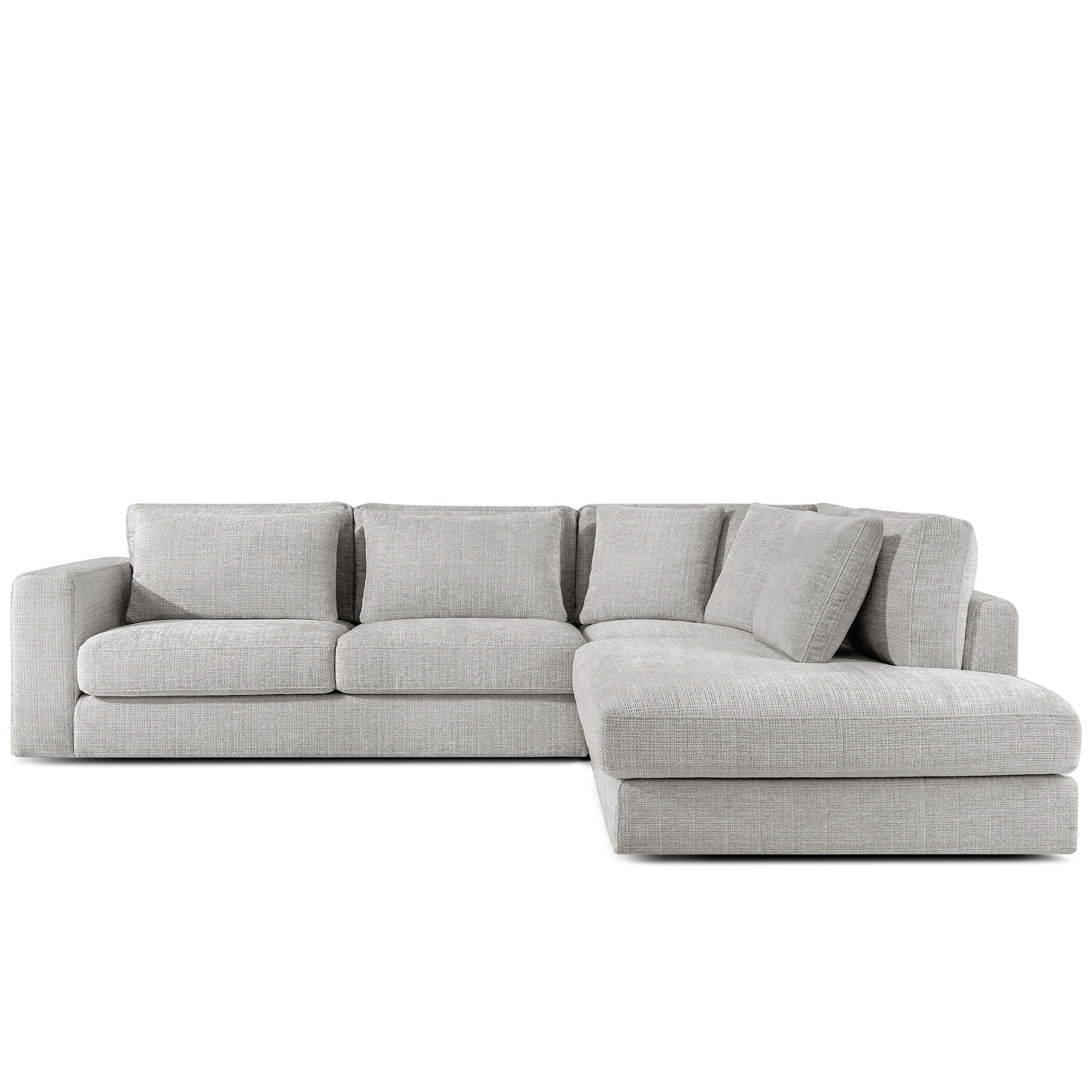 ECKSOFA rechts VERUS - Hellgrau, Holz/Holzwerkstoff (297/248cm) - KONSIMO®