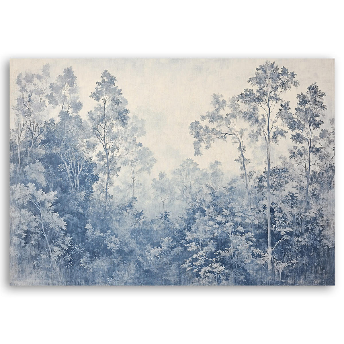 WANDBILD bäume wald natur - Blau, Textil (60/40cm) - Feeby