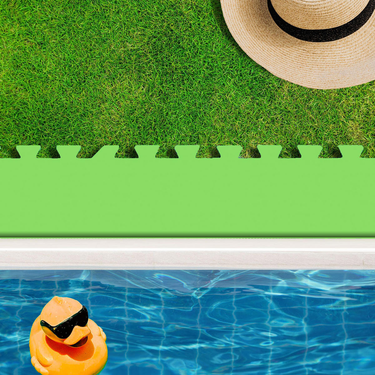POOLMATTEN 1,9m² 8 EVA Matten 50 cm Grün - Grün, Kunststoff (50/50cm) - eyepower