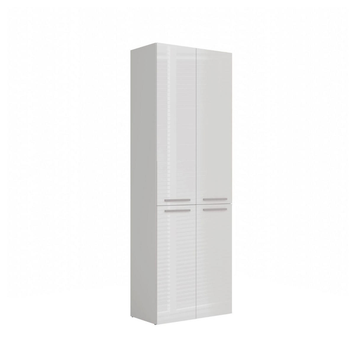 BAD Hochschrank Berta - Weiß Hochglanz, Holzwerkstoff (60/174/30cm) - kommodly