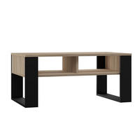 COUCHTISCH Sonoma, Schwarz 90/50/58 - Schwarz/Sonoma Eiche, Holzwerkstoff (58/90/50cm) - RAUMHIRSCH FURNITURE