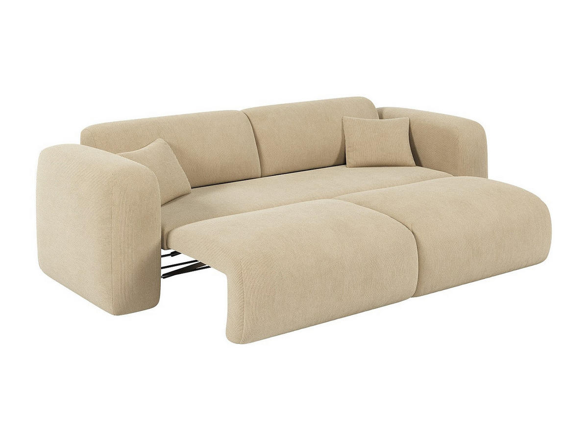 SCHLAFSOFA - 4 Personen - Samt, Stoff - Beige - - Beige, Textil (240/73/97cm) - Vente-Unique