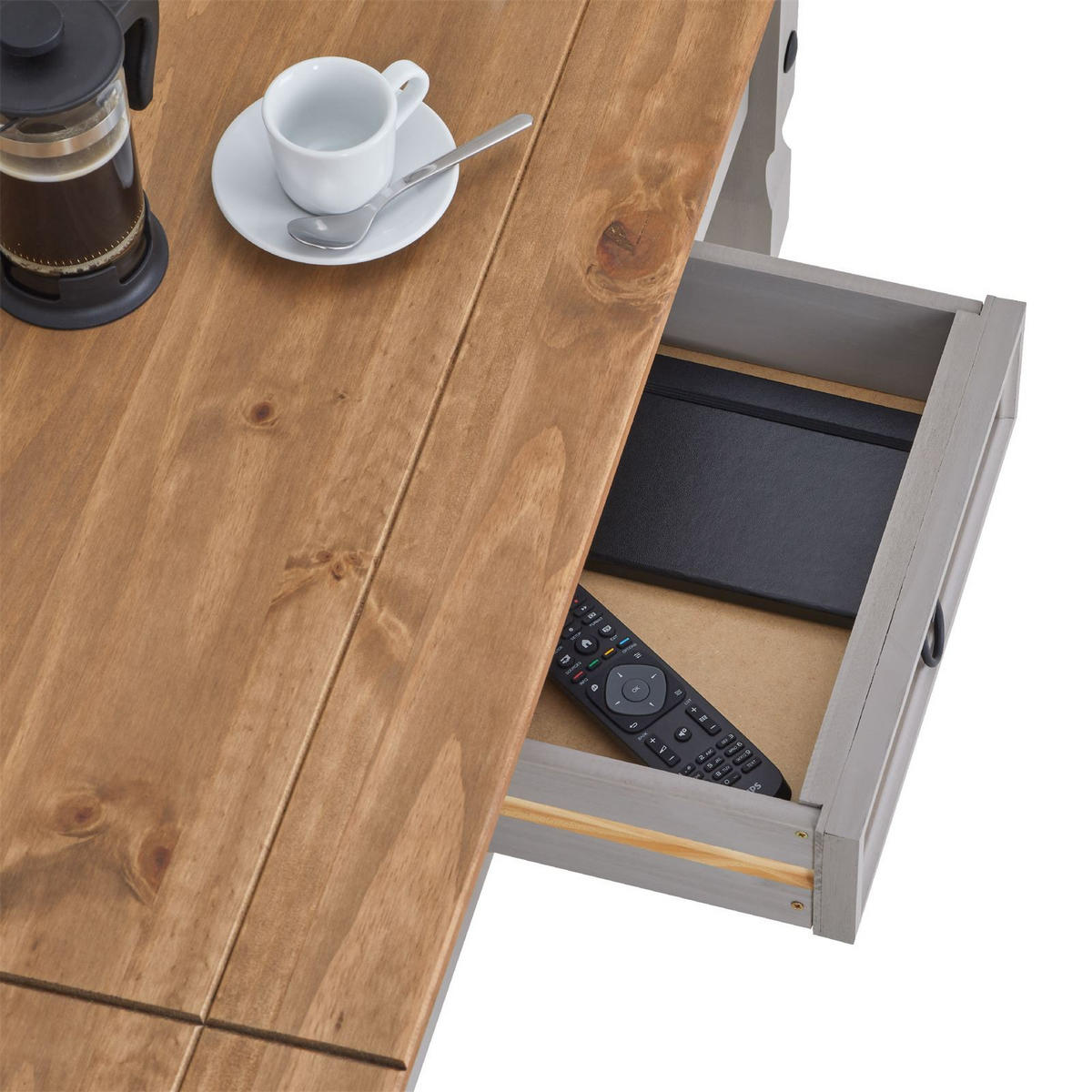 COUCHTISCH RAMON - Grau, Holz (50/95/43cm) - CARO-Möbel