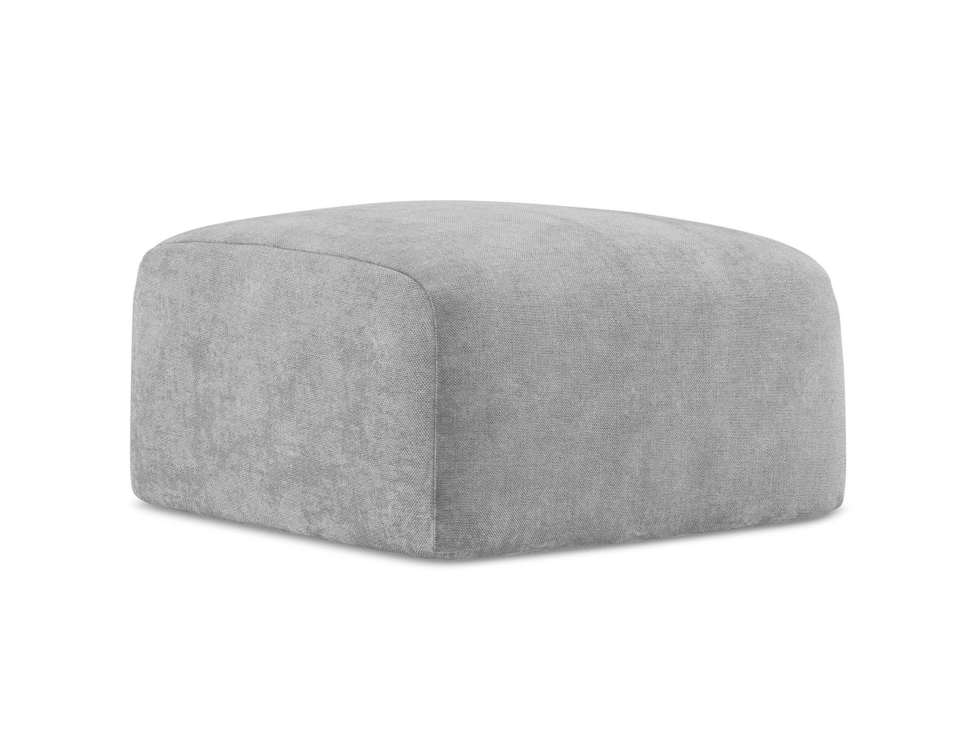POUF Chenille Stoff Grau - Hellgrau/Schwarz, Holzwerkstoff/Kunststoff (65/40/65cm) - Makamii