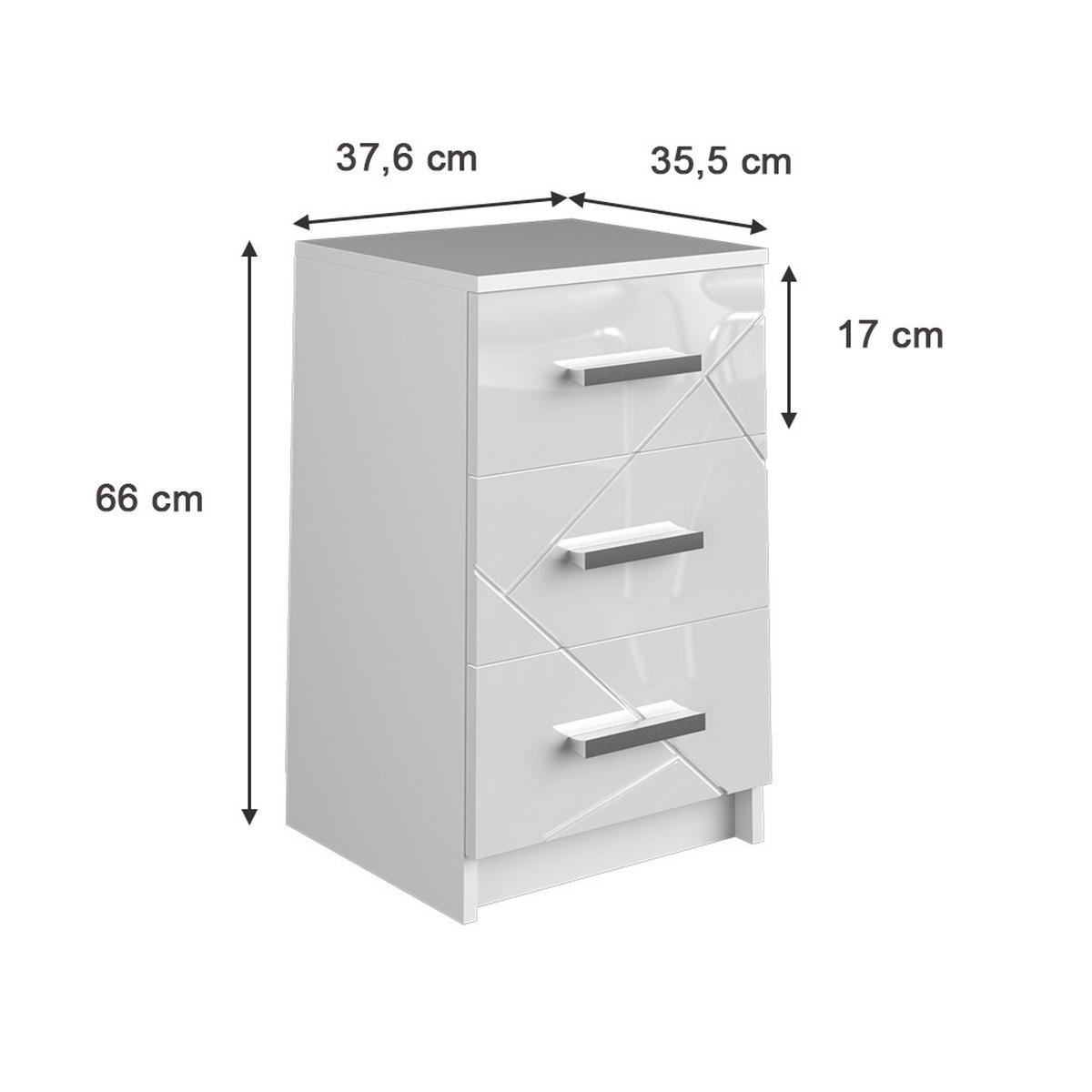 NACHTTISCH Irma Weiß 37.6 x 66 cm - Weiß, Holzwerkstoff (35.5/66/37.6cm) - Vicco