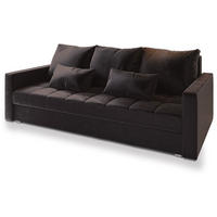 BETTSOFA SIRO Braun Plüsch-Stoff mit Schlaffunktion - Braun, Textil (222/83/86cm) - MASSENO