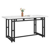 ESSTISCH MDF mit Schwarzen Metallgestell, 140/80/74 cm, Schwarz/Weiß - Schwarz, Holzwerkstoff (140/80/74cm) - Redom
