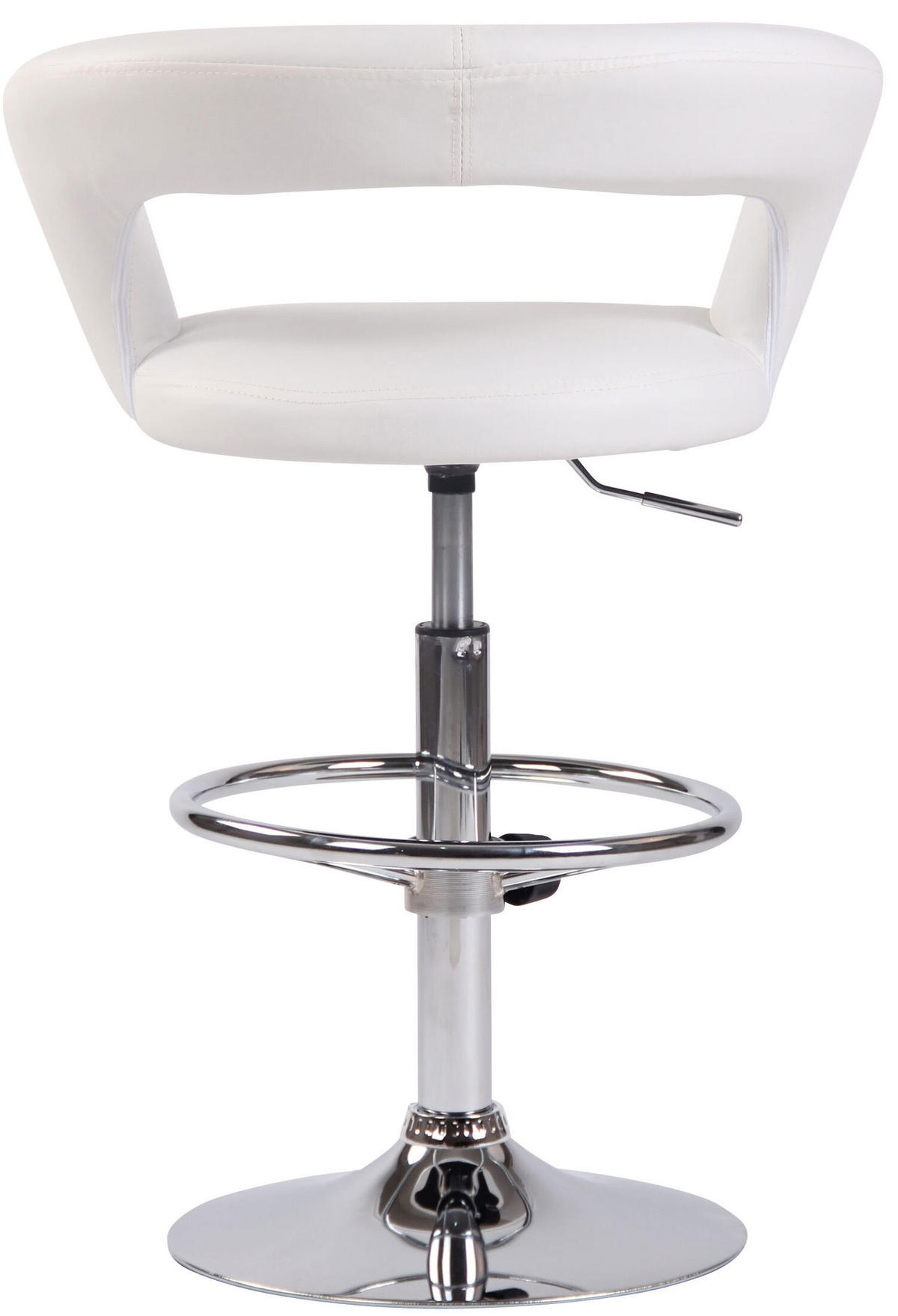 BARHOCKER Jan, Gestell Metall in Chromoptik, Kunstleder Weiß - Chromfarben/Weiß, Kunststoff/Textil (58/100cm) - TPFLiving