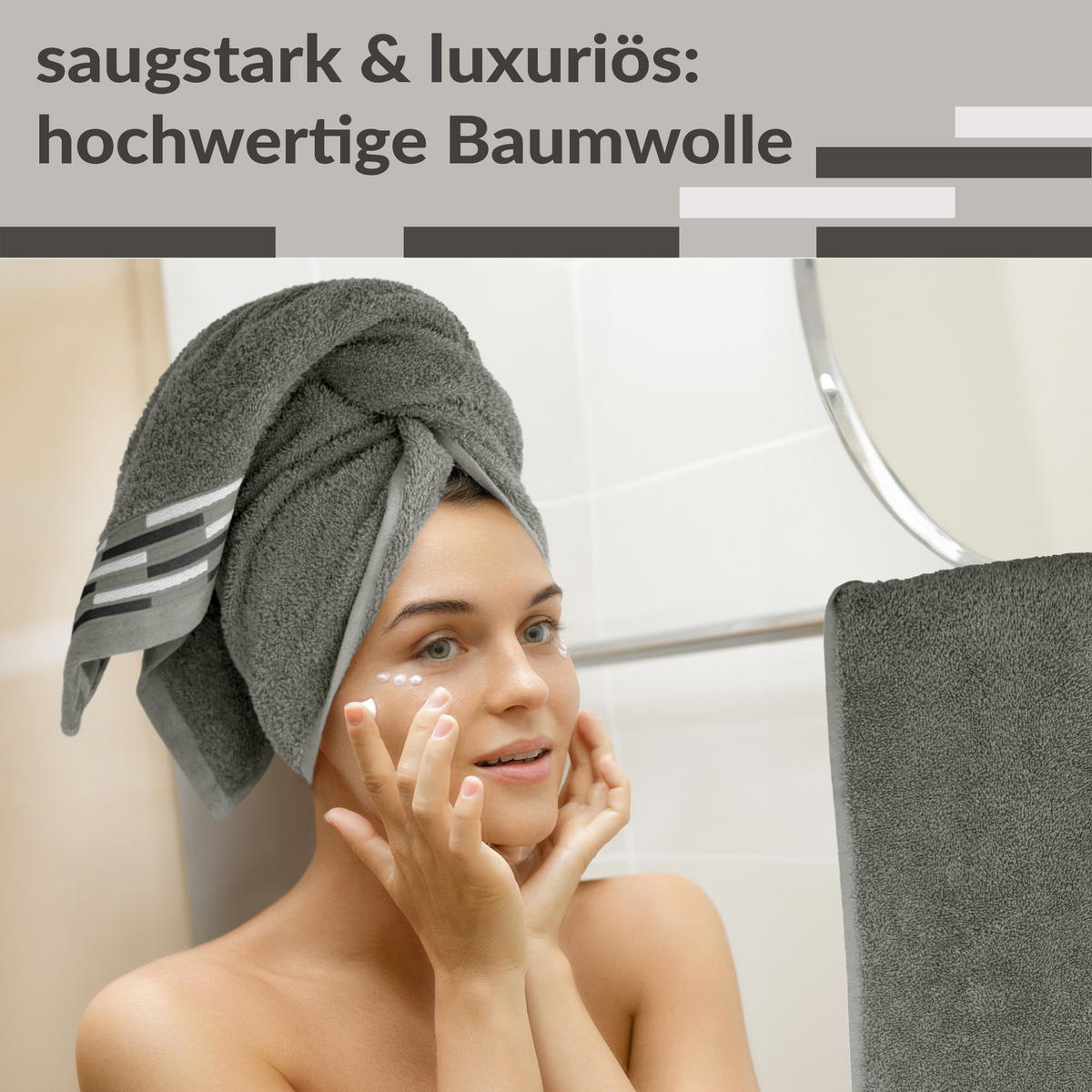HANDTUCH Lugano Dunkelgrau 2er 50x100 cm - Dunkelgrau, Textil (50/100cm) - Lashuma