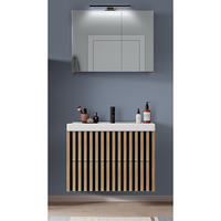 BADMÖBEL-SET 2-TLG. Lucca-107 - Braun, Holzwerkstoff (81/200/46cm) - Lomado