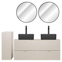 BADMÖBEL-SET 4-TLG. Durango-56 - Beige, Holzwerkstoff (165/200/47cm) - Lomado