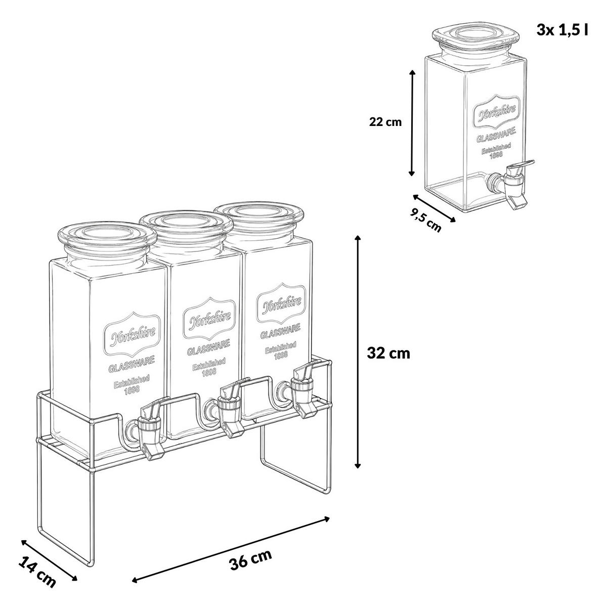 GLASBEHÄLTER für Getränke Modern Transparent 1,5 l 32,5/14/36 cm - Transparent, Glas (4.5L) - Secret de Gourmet