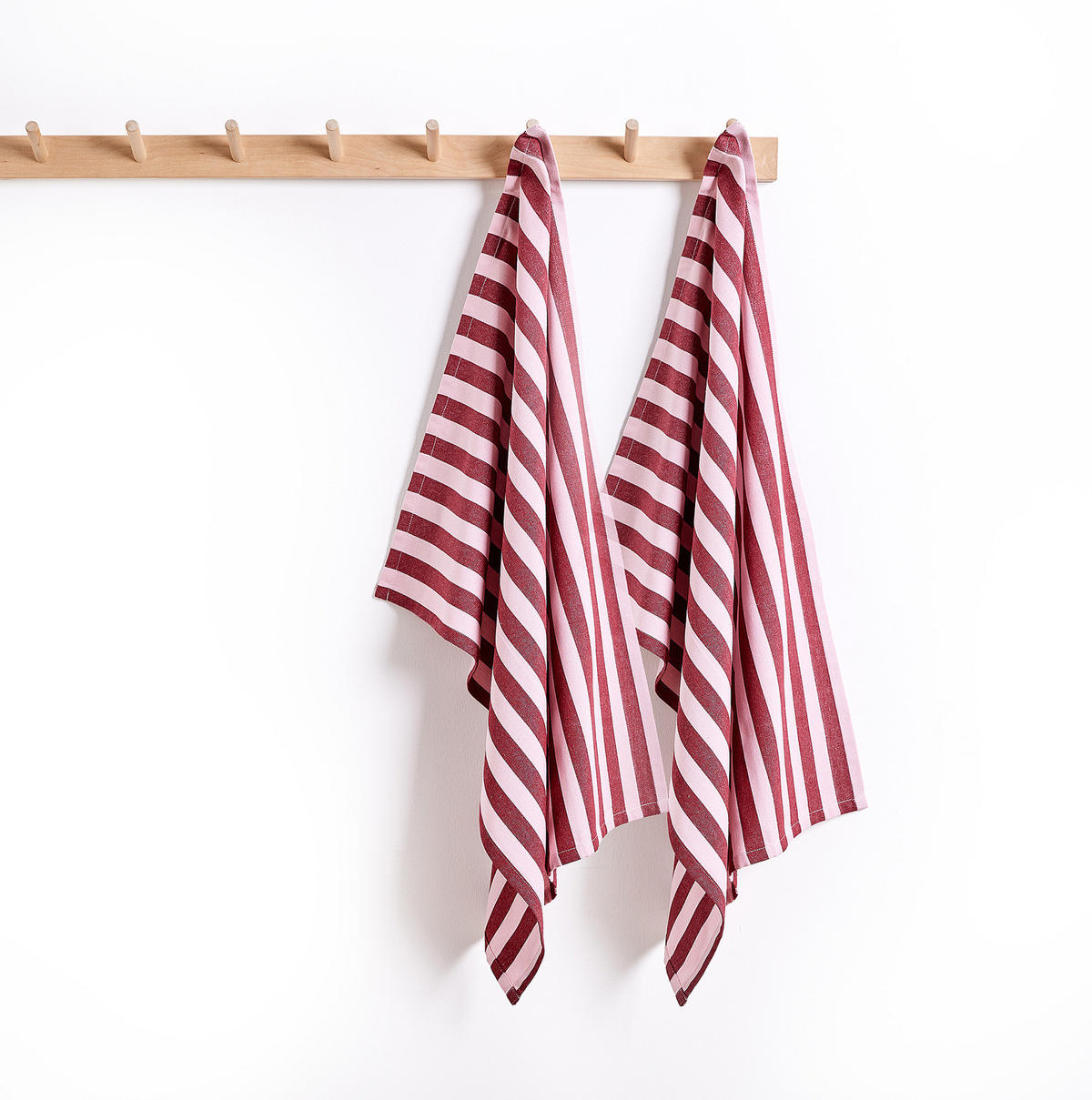 KÜCHENTUCH (2er-Set) Vegas Stripes - Bordeaux/Rosa, Textil (50/70cm) - Butlers