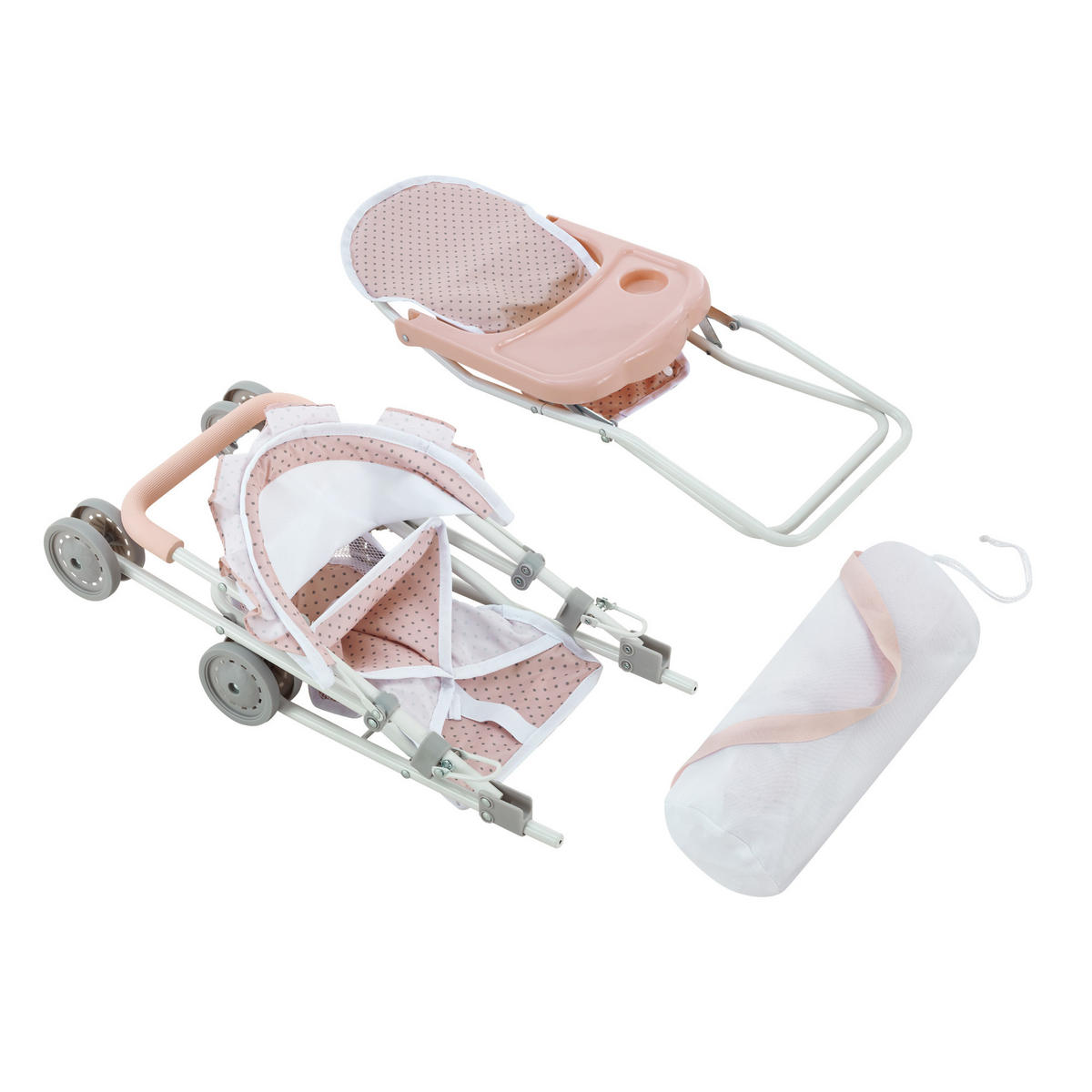 BABYPUPPEN-KINDERZIMMER-SET, Rosa/Grau, 54cm - Pink, Holzwerkstoff (40/54/26cm) - Teamson Kids