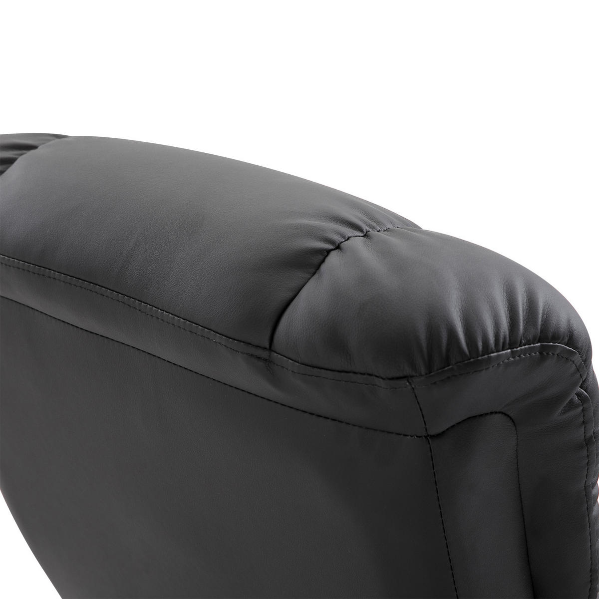 RELAXSESSEL mit Liegefunktion Massagesessel inkl. Hocker Fernsehsessel drehbar - Schwarz, Leder/Kunststoff (80/102/76cm) - HOMCOM