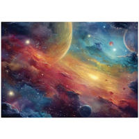 FOTOTAPETE Kinderzimmer Kosmos Galaxie 400x280 - Multicolor, Papier (400/280cm) - Wallarena