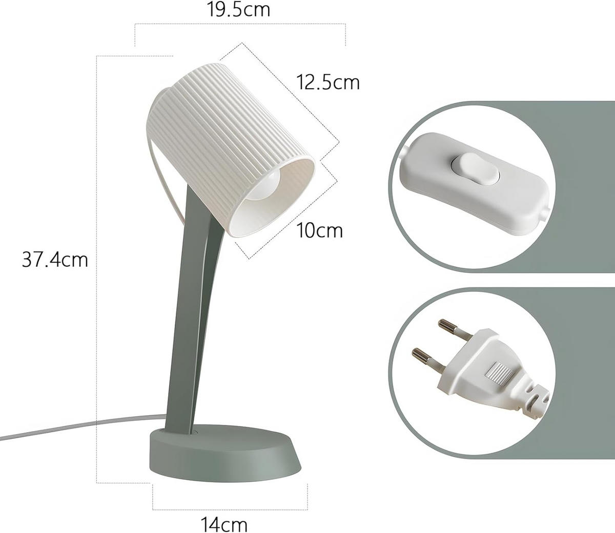 TISCHLEUCHTE DYRN 37.4/19.5/14 cm（2er-set） - Grün, Metall (14/37.4/19.5cm) - ZMH